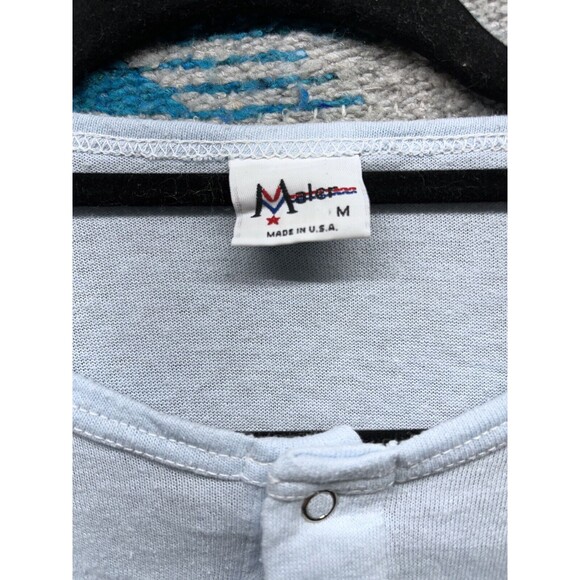 Vintage 80s Maler henley t shirt striped button super soft Medium - Picture 3 of 10